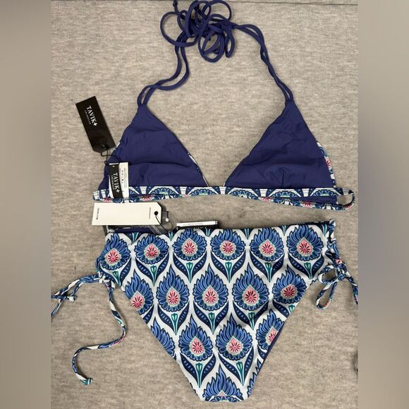 Tavik Reversible Coco Scoop Neck Bikini Women's Navy Blue Polyester Swimwear XS - Picture 3 of 3